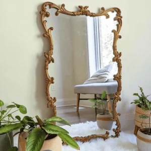 French retro floor-to-ceiling full-length mirror wall-mounted wall living room European classical bedroom Fashion