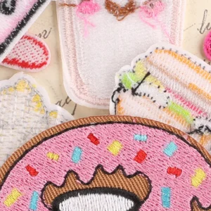 Embroidered Garment Accessories Badge Cloth Sticker Food French Fries Hamburger Patch Sewing Iron-on Transfers for Clothing Bag